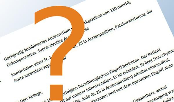 Arztbrief mit medizinischem Befund Arztbrief mit medizinischem Befund