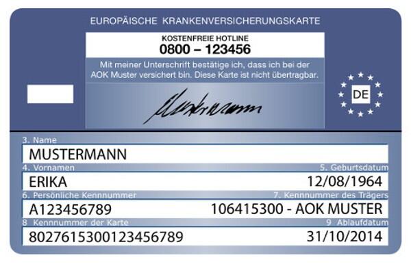 Europäische Krankenversichertenkarte EHIC