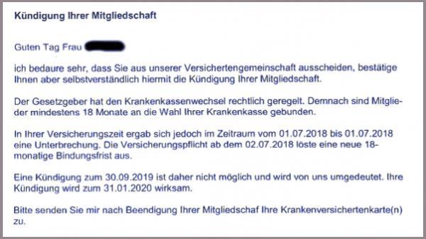 Kundigung Der Krankenkasse Kundigungsfrist Und Musterkundigung