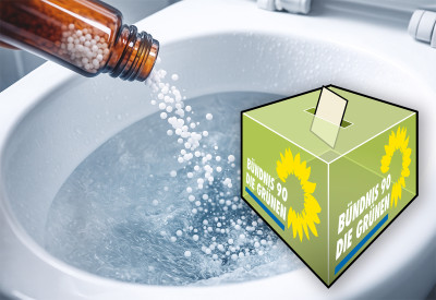 Grüne wenden sich politisch gegen Homöopathie,  generiert mit GPT 5.1 - weitere Quelle: Pixabay / CC0