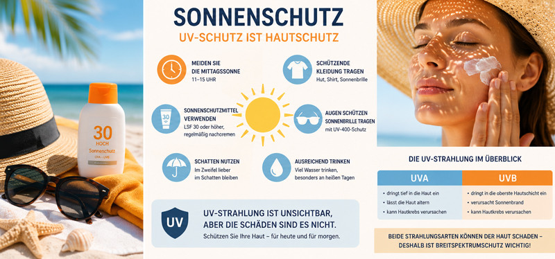 Schutz vor UV-Strahlung gegen aktinische Keratose