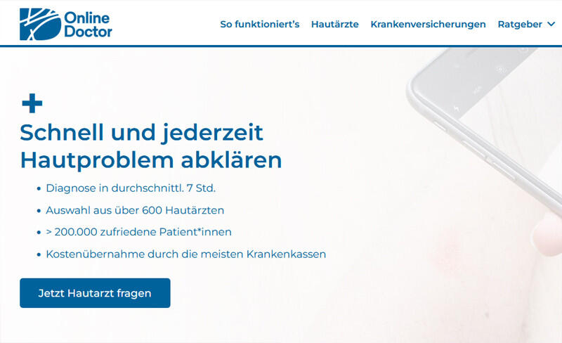 OnlineDoctor ist ein führender Anbieter für Teledermatologie