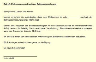 Musterschreiben an Krankenkasse