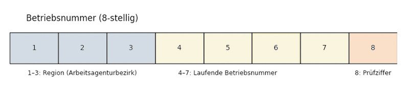 Aufbau und Codierung einer Betriebsnummer  