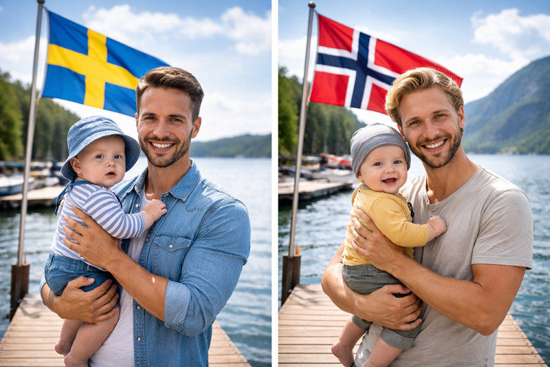 Vaterschaftsurlaub in Schweden und Norwegen